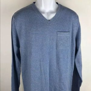 Relwen Mens Cotton Striped Pullover Sweater Size M
